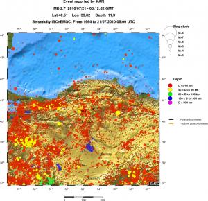 regional historical seismicity