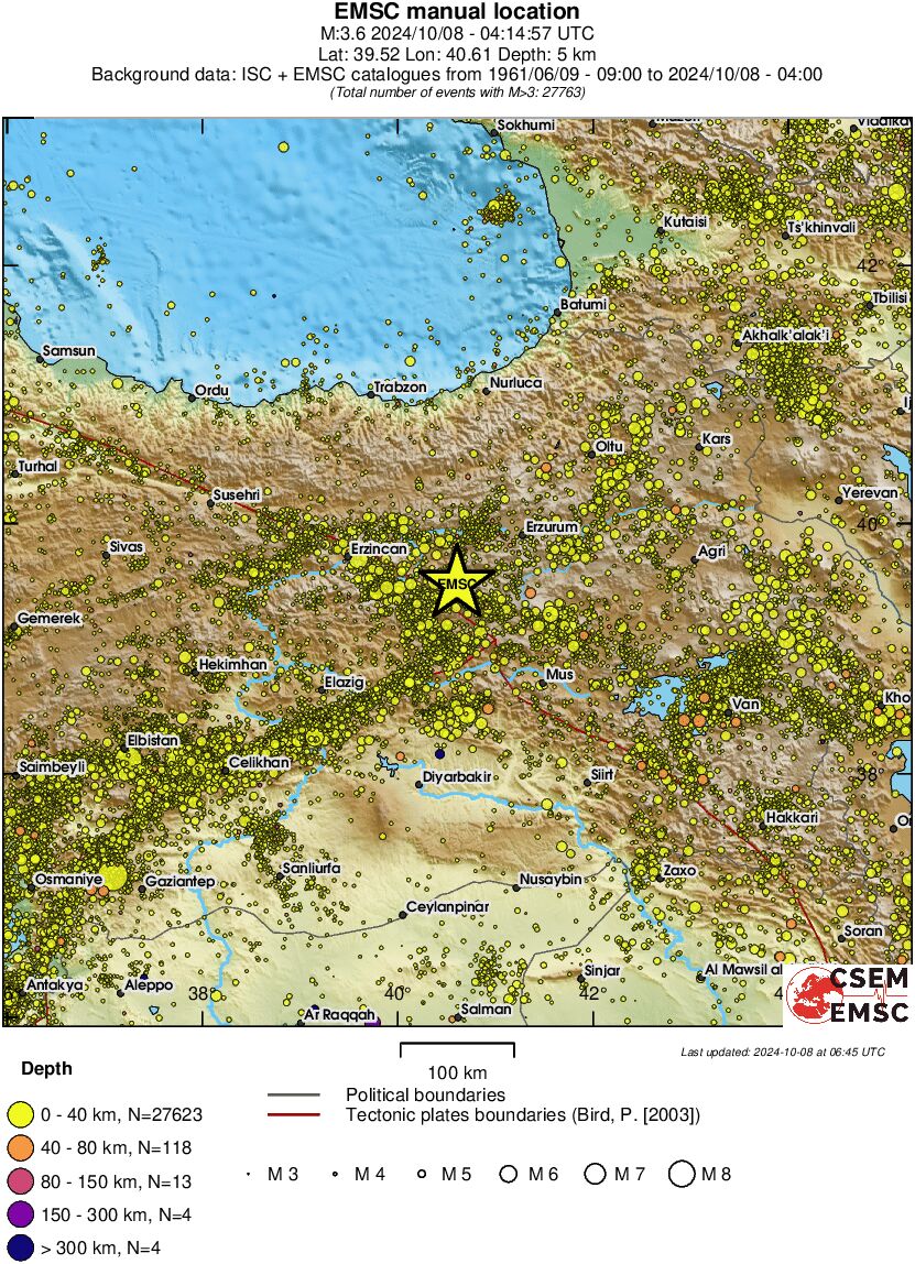 regional historical seismicity
