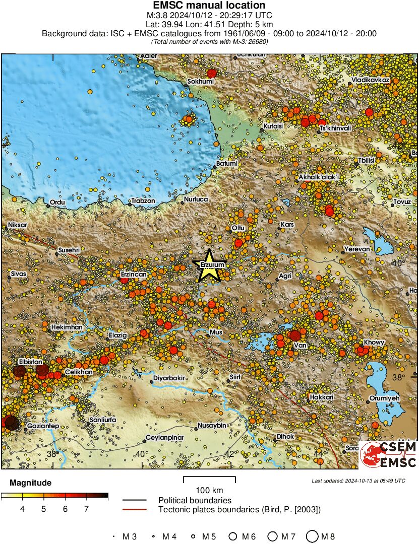 regional magnitude historical seismicity