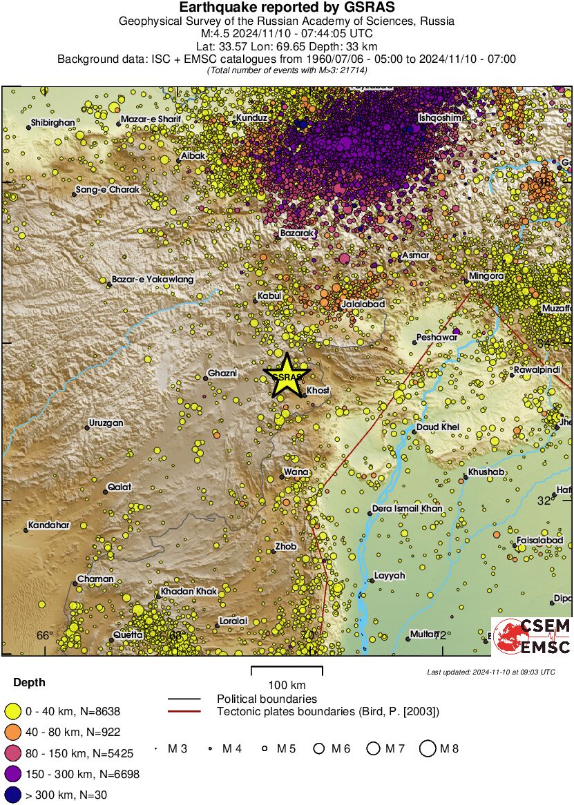 regional historical seismicity
