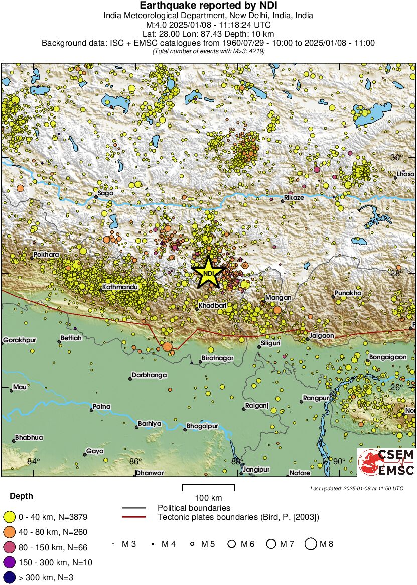 regional historical seismicity