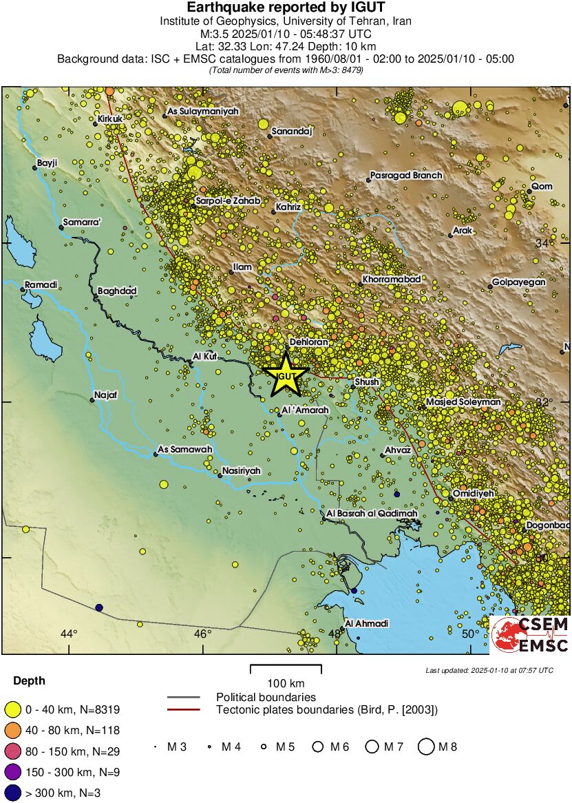 regional historical seismicity