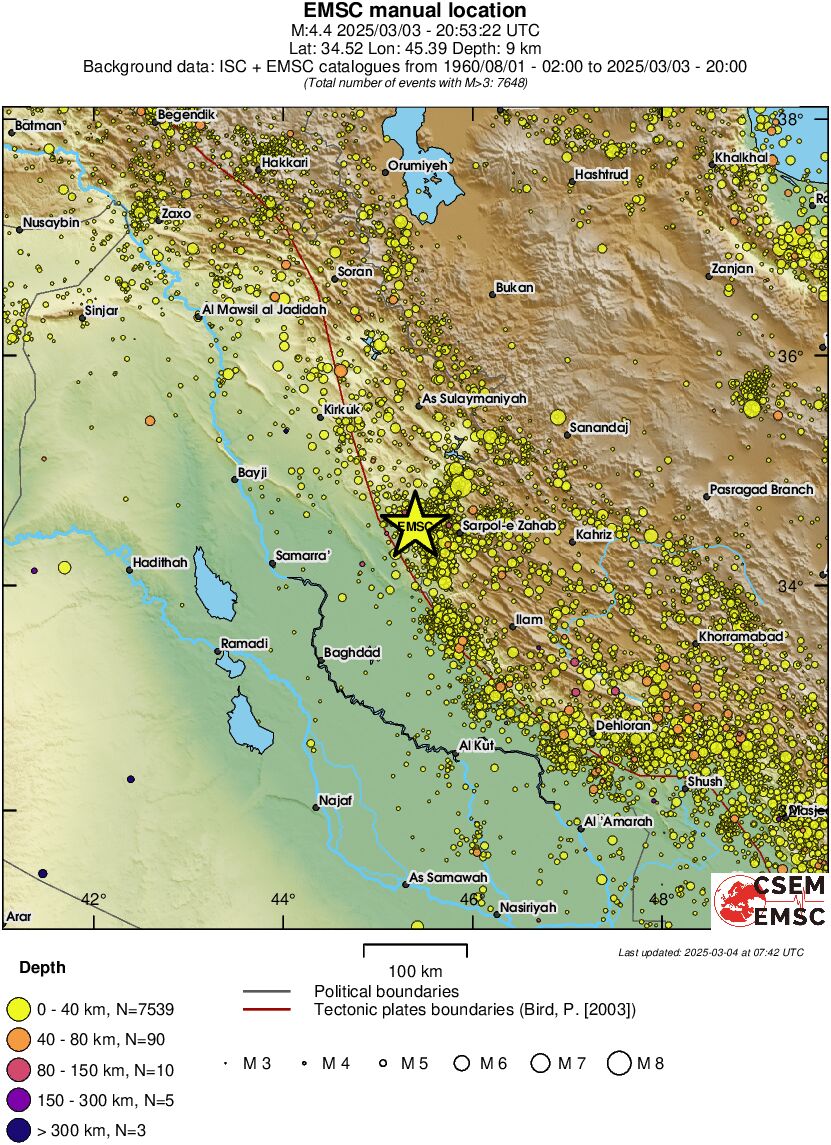 regional historical seismicity