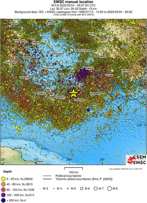 regional historical seismicity