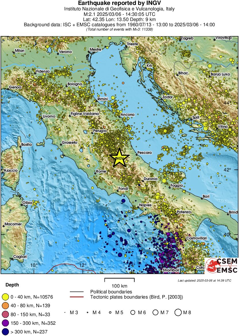 regional historical seismicity