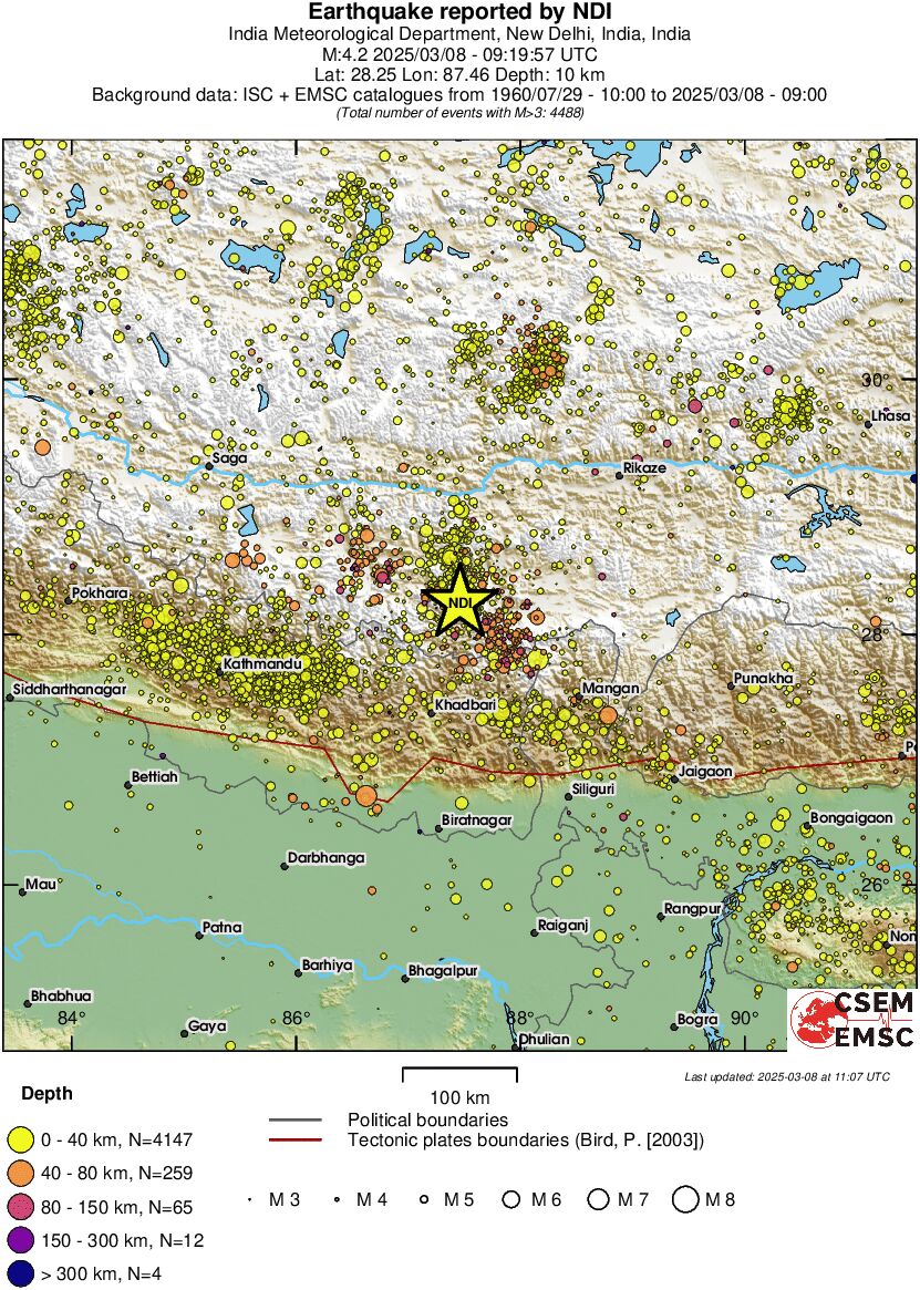 regional historical seismicity