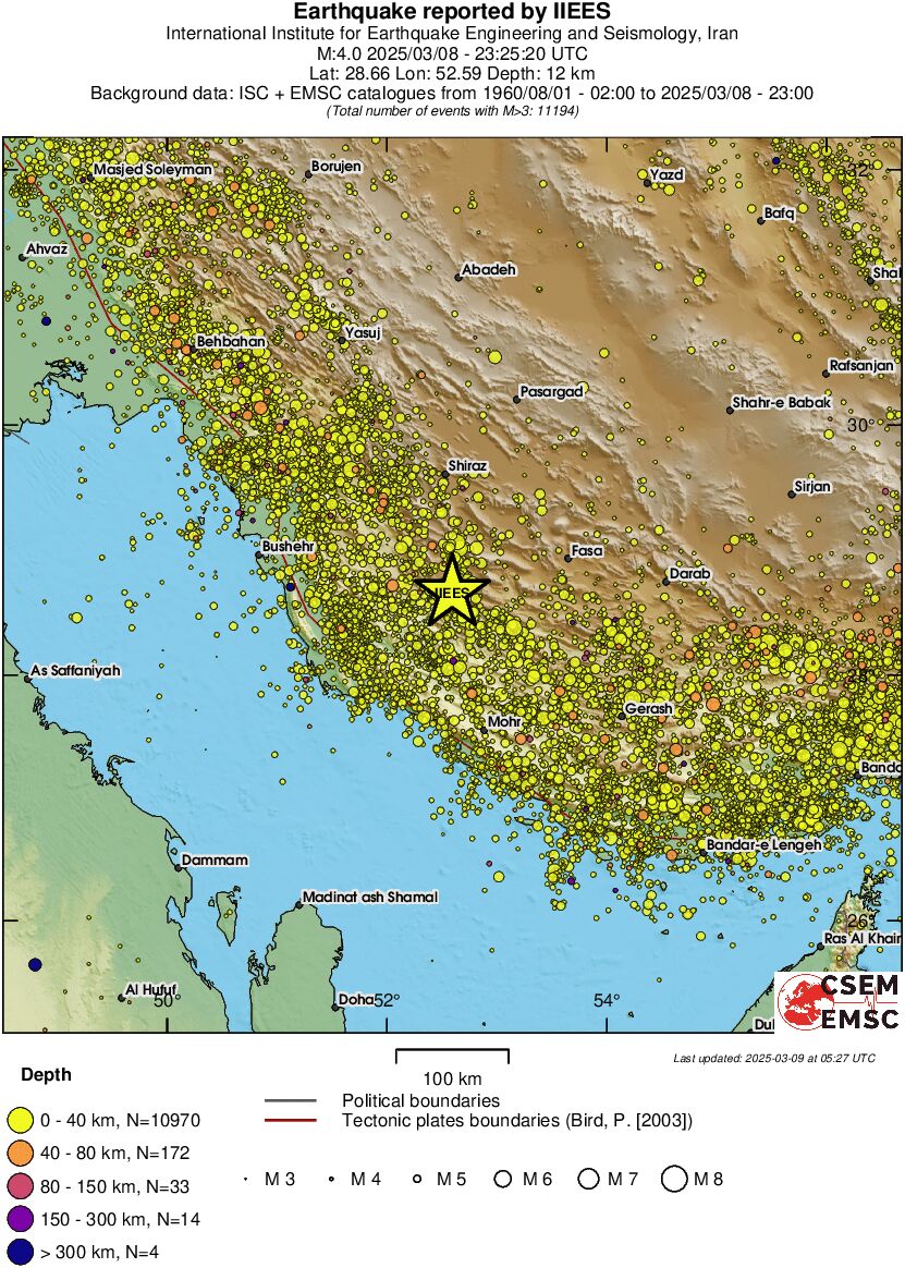 regional historical seismicity