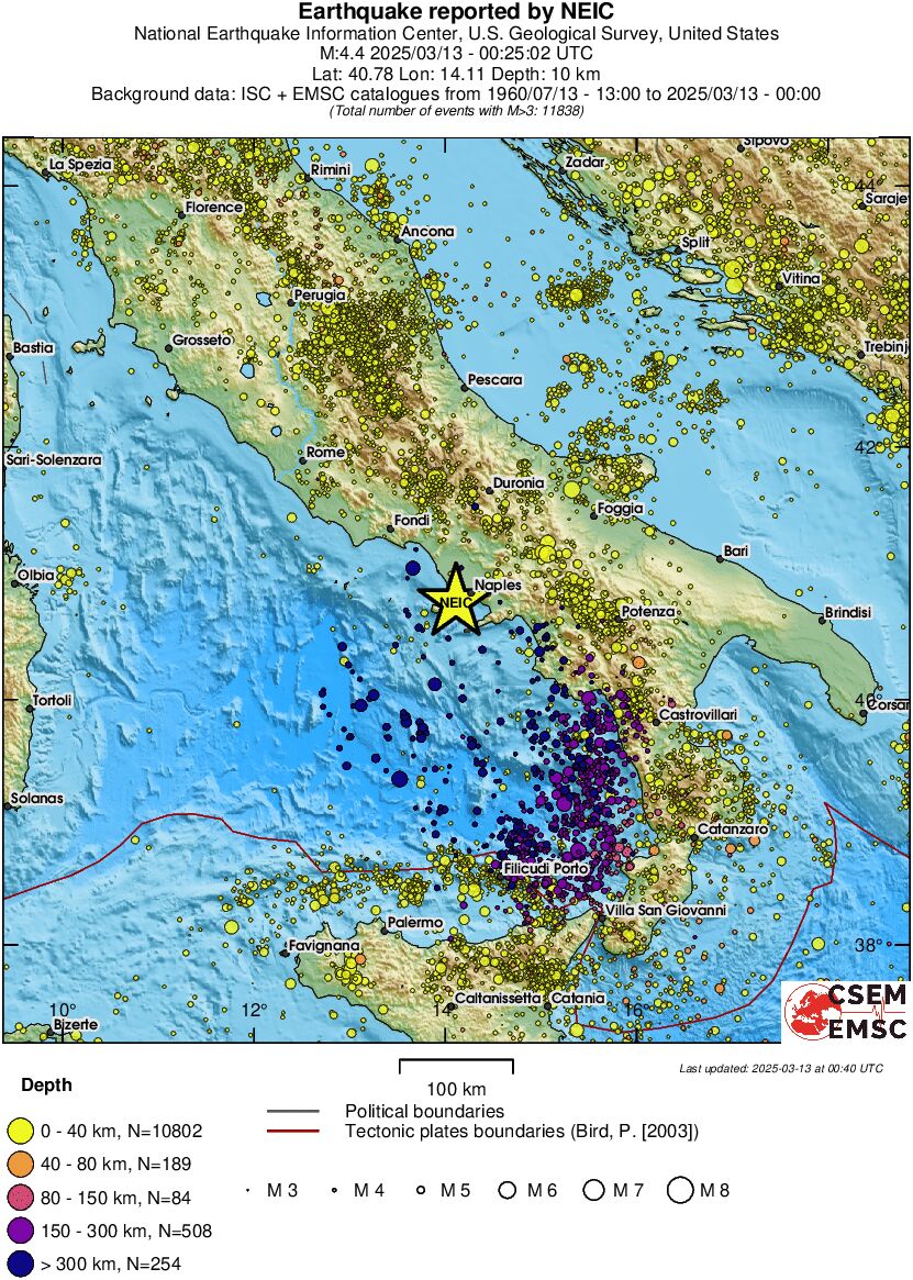 regional historical seismicity