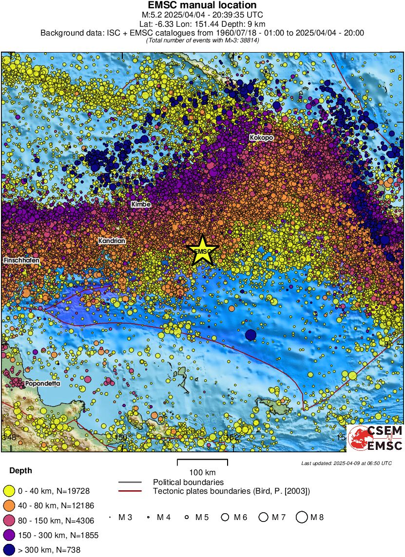 regional historical seismicity