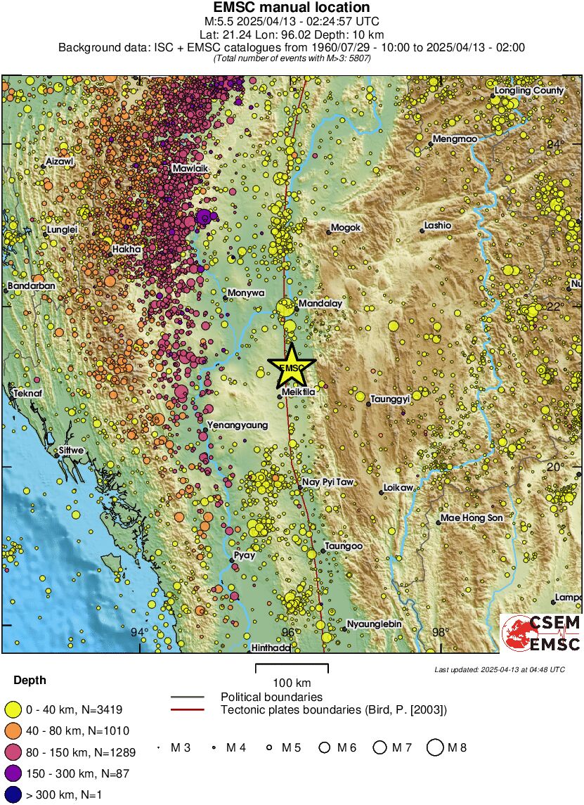 regional historical seismicity