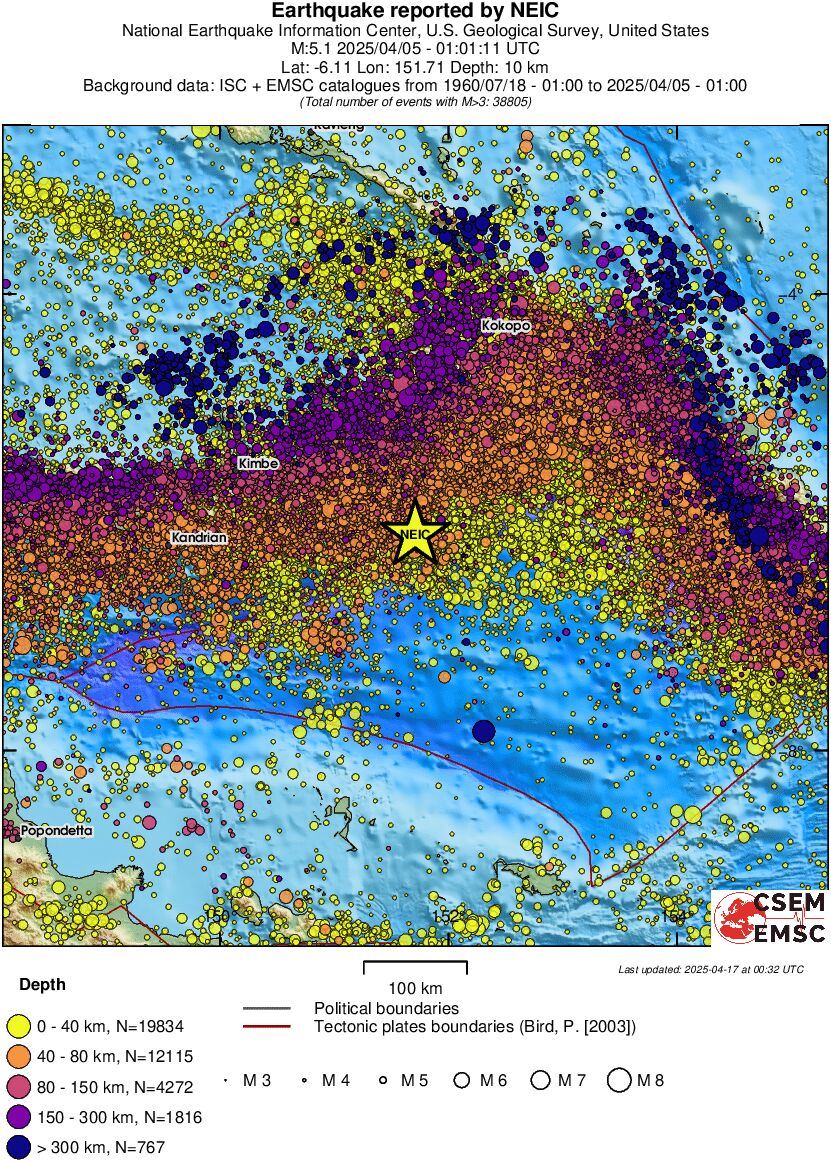 regional historical seismicity