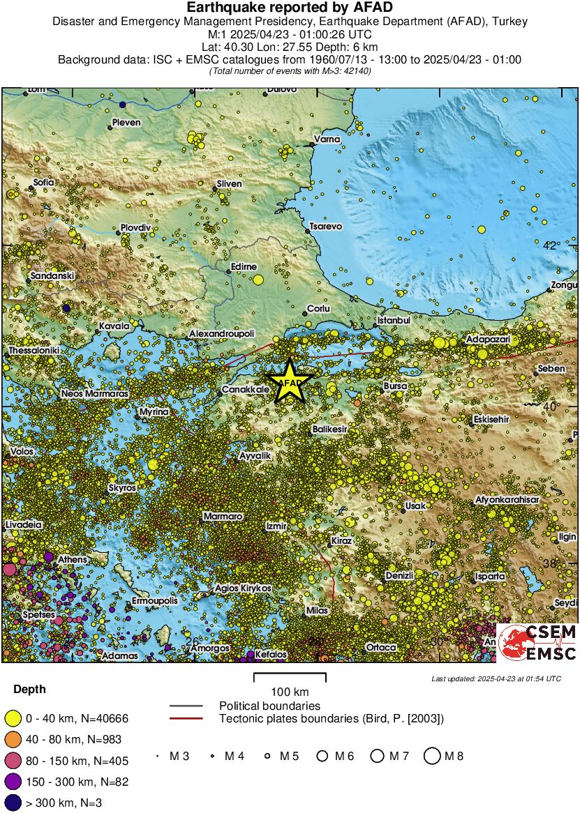 regional historical seismicity