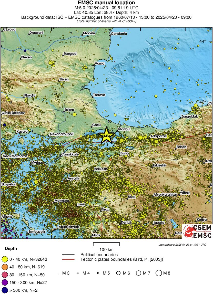 regional historical seismicity