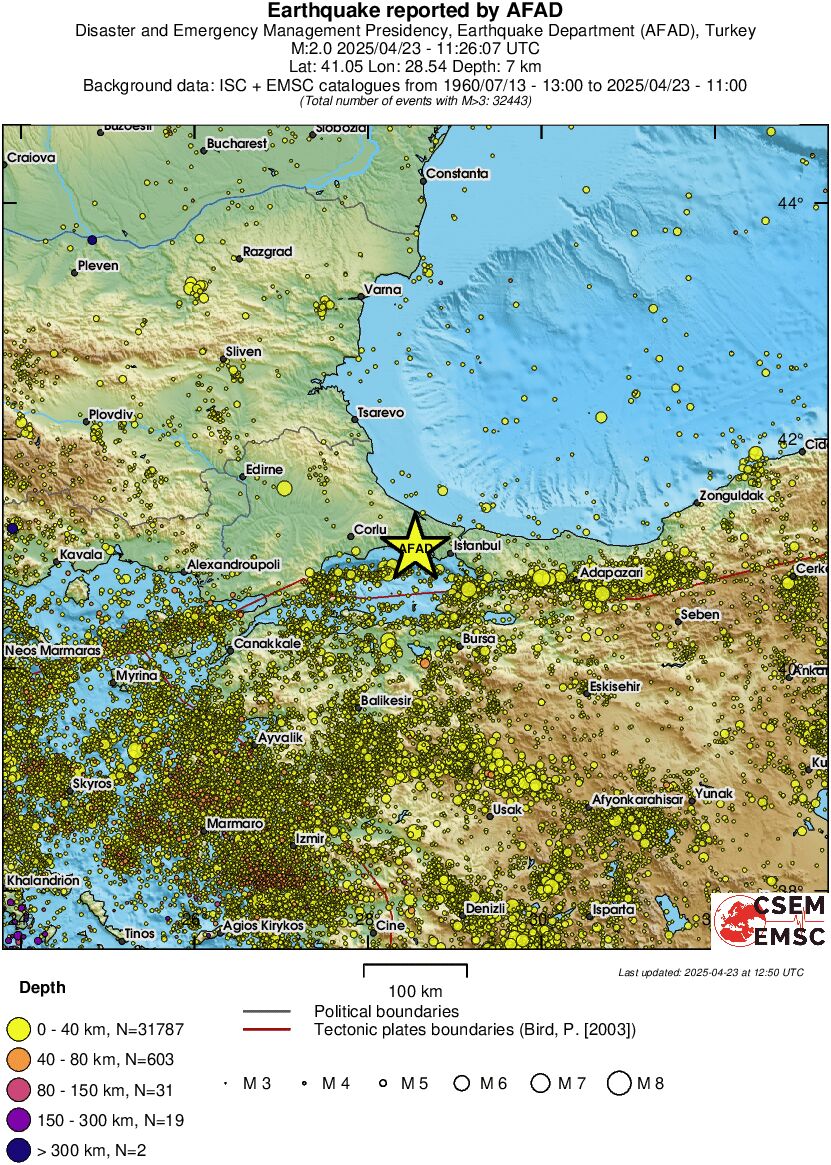 regional historical seismicity