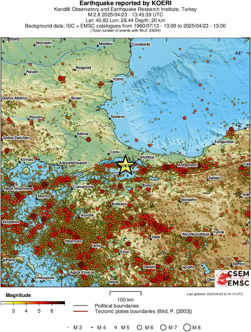 regional magnitude historical seismicity