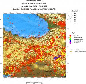 regional historical seismicity