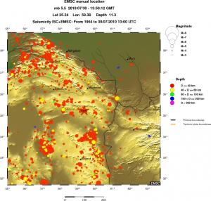 regional historical seismicity