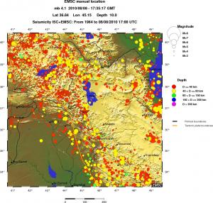 regional historical seismicity