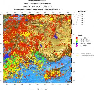 regional historical seismicity