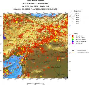 regional historical seismicity