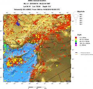 regional historical seismicity