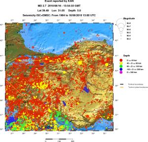 regional historical seismicity
