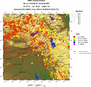 regional historical seismicity