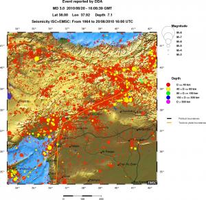 regional historical seismicity