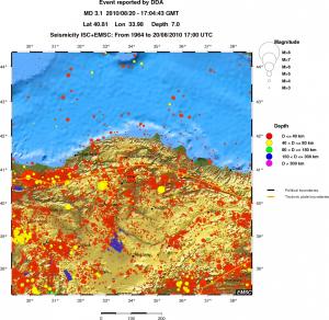 regional historical seismicity