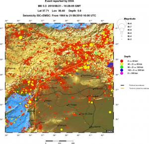 regional historical seismicity
