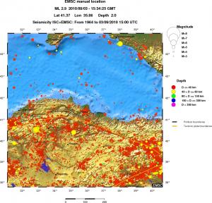regional historical seismicity