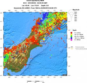 regional historical seismicity