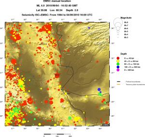 regional historical seismicity