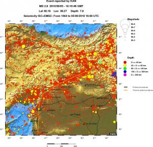 regional historical seismicity