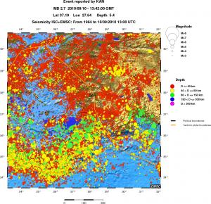 regional historical seismicity