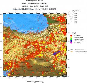 regional historical seismicity