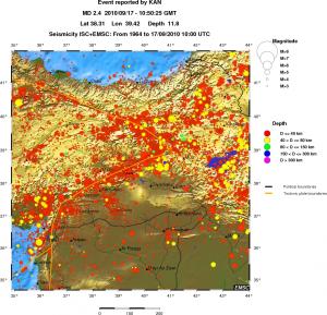 regional historical seismicity