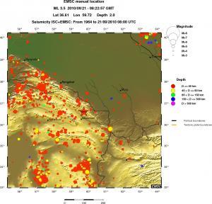 regional historical seismicity