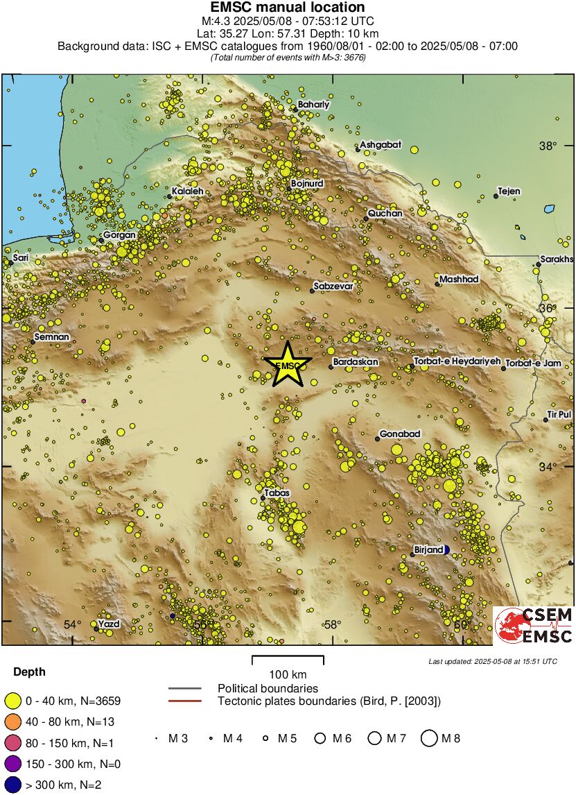 regional historical seismicity