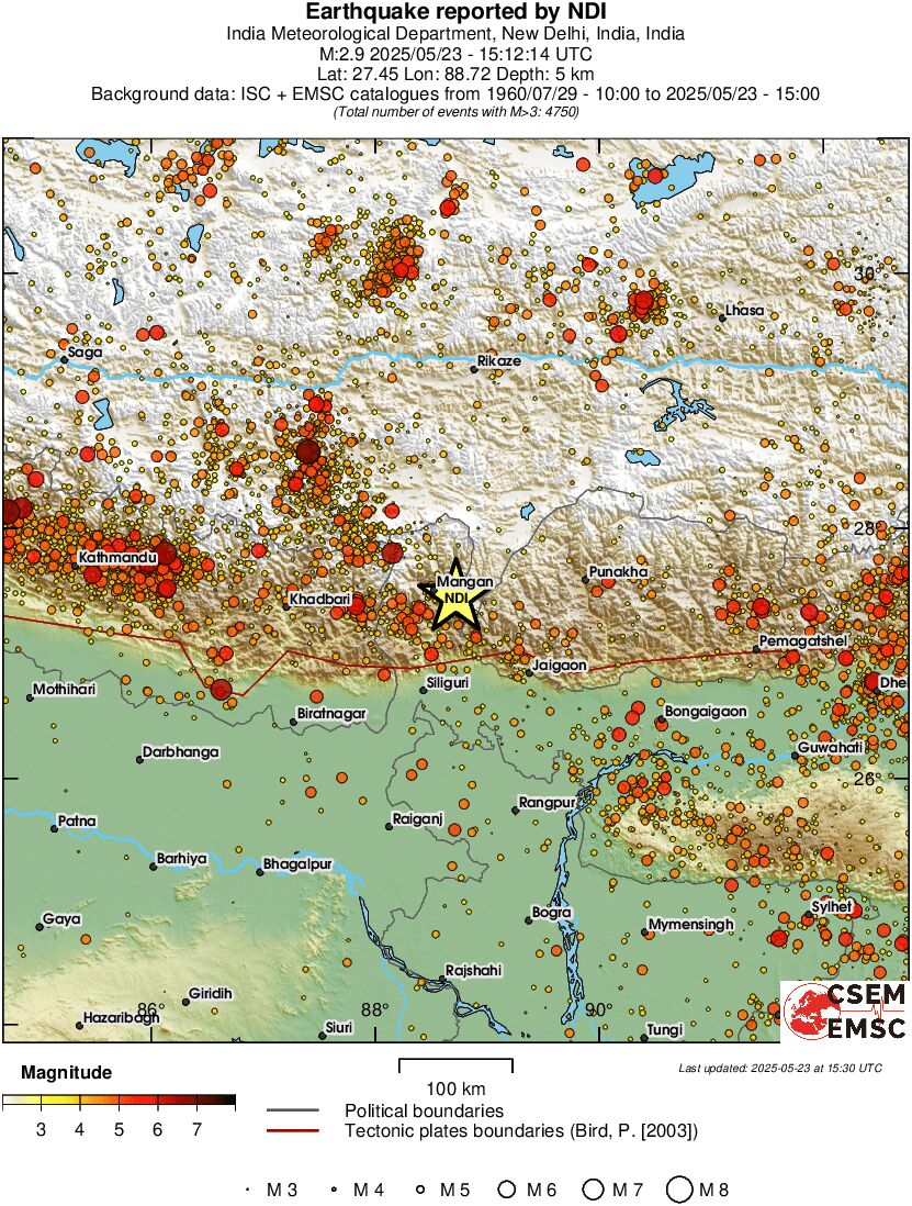 regional magnitude historical seismicity