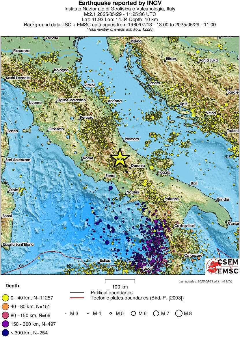 regional historical seismicity