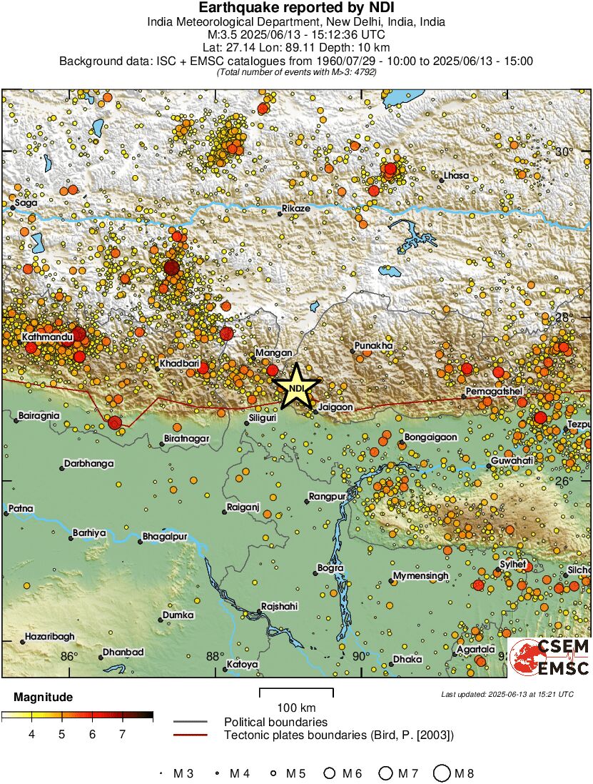 regional magnitude historical seismicity