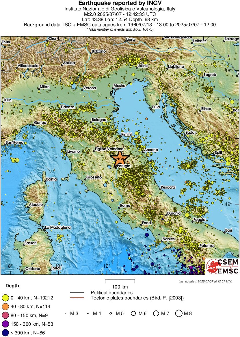 regional historical seismicity