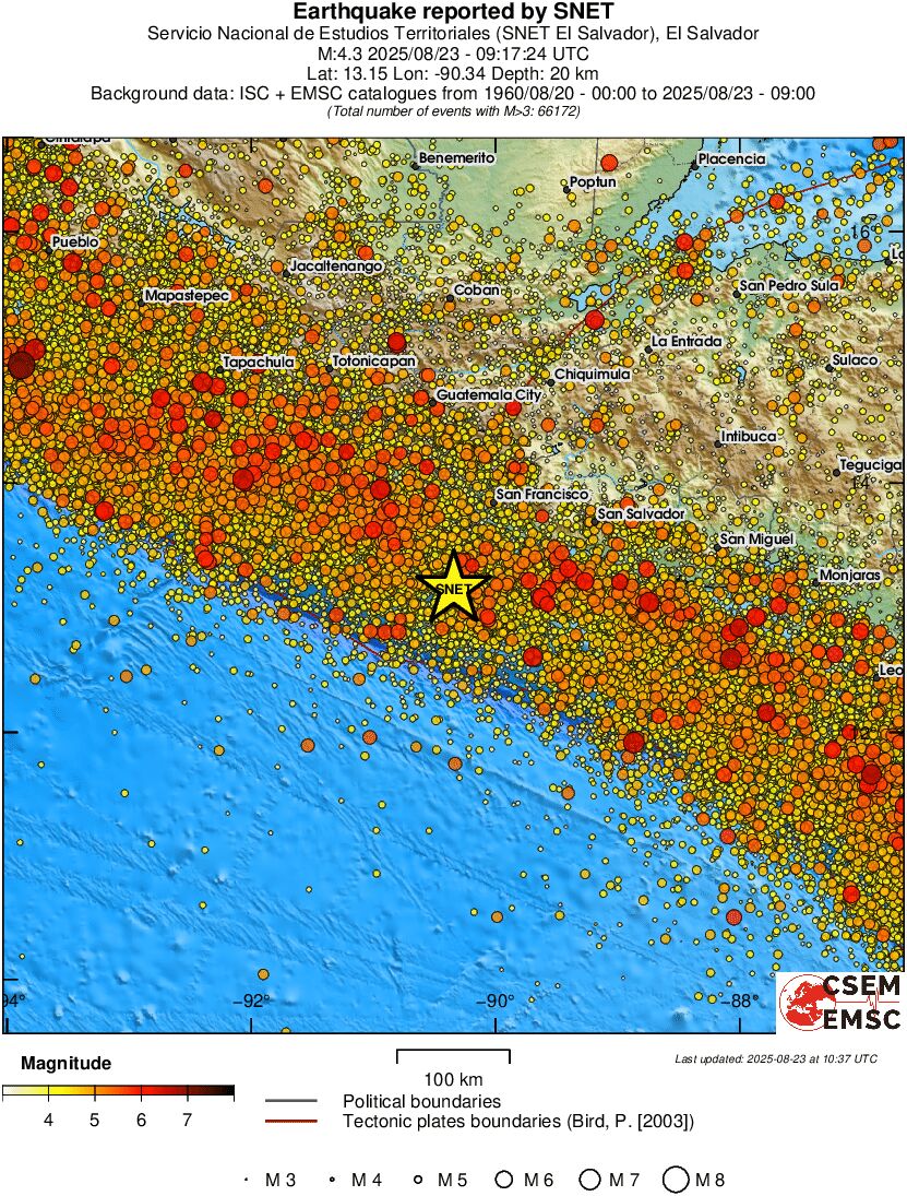 regional magnitude historical seismicity