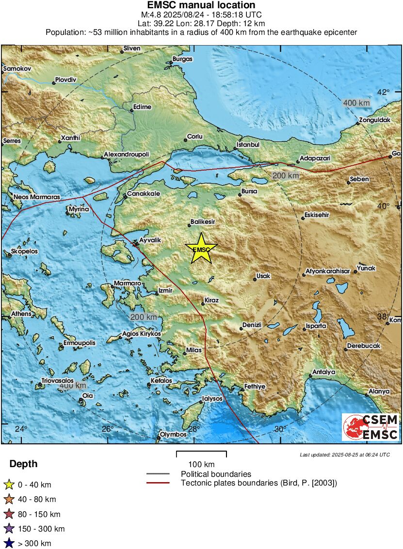Şekil 2: Depremin bölgesel haritası.