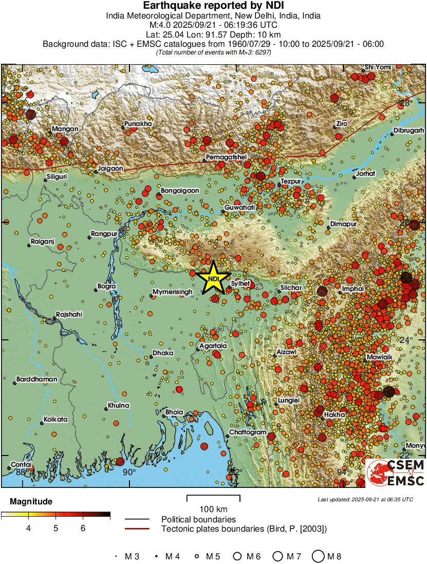regional magnitude historical seismicity