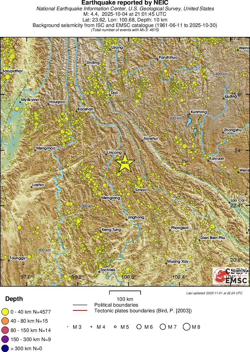 regional historical seismicity