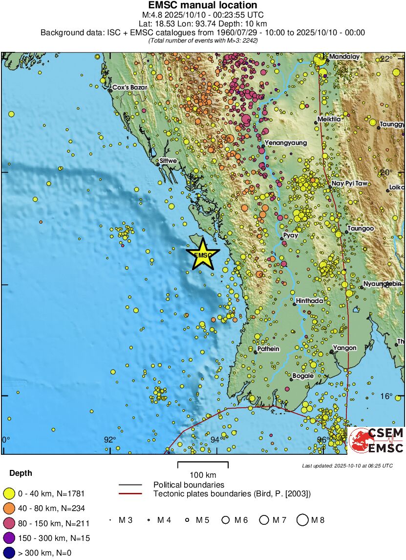 regional historical seismicity