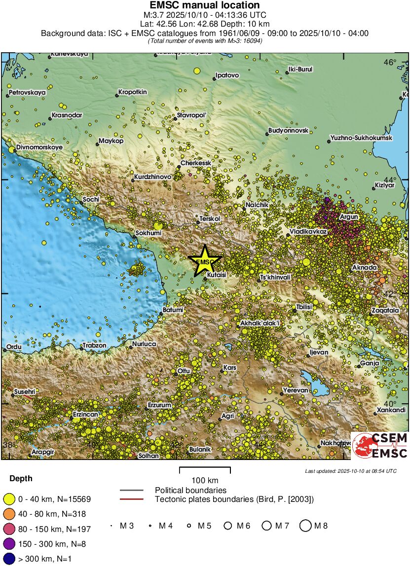 regional historical seismicity