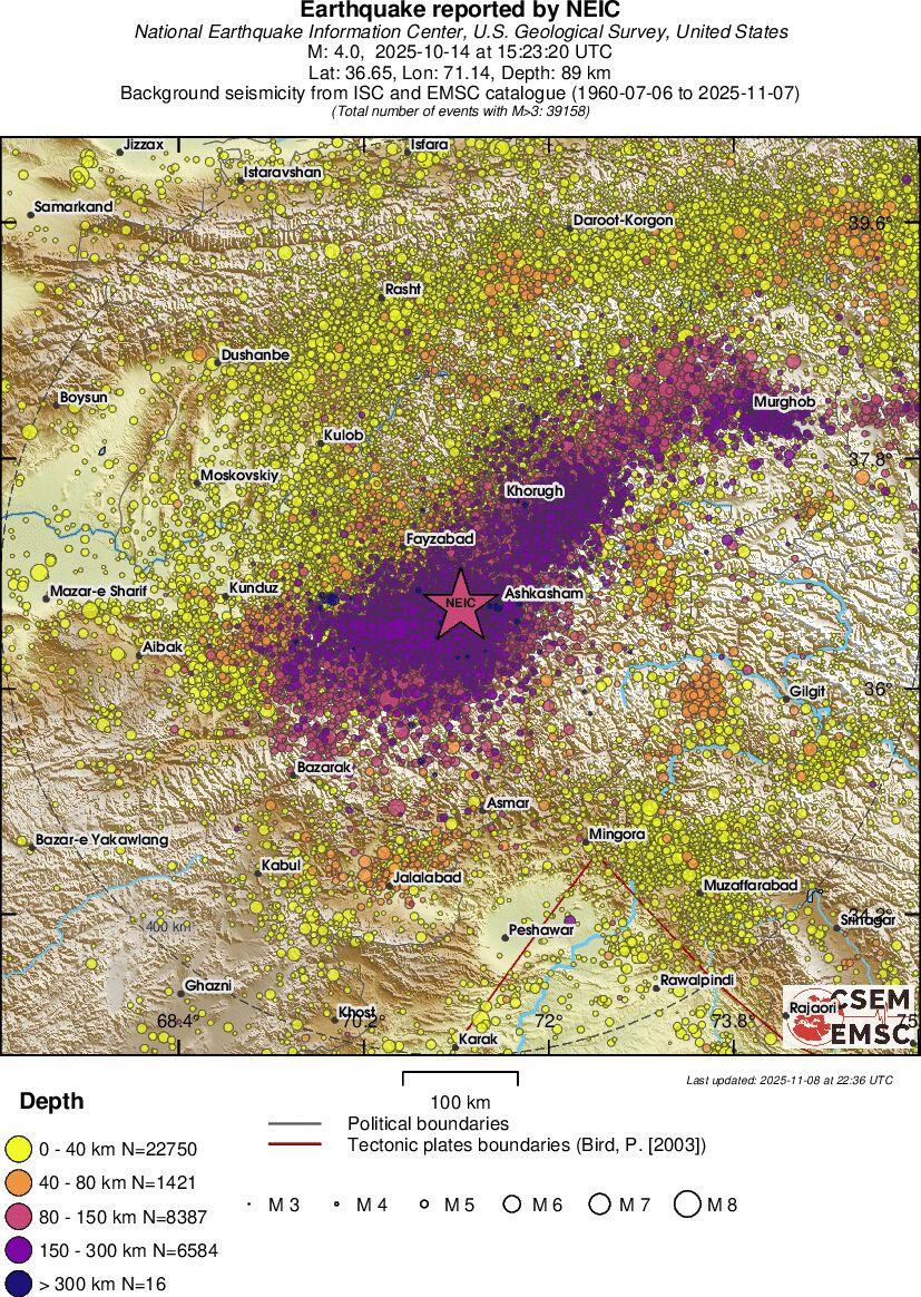 regional historical seismicity